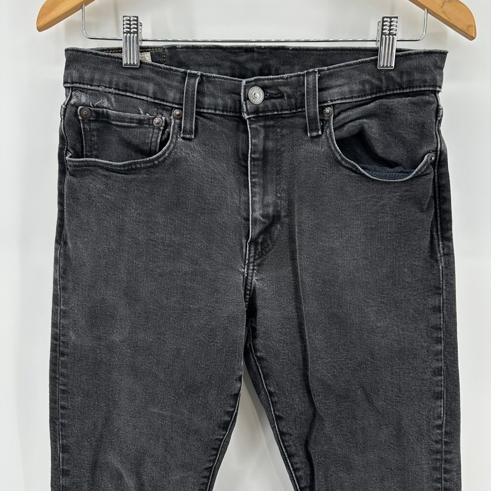 Levi's Premium 502 Taper Fit Jeans Mens 32x32 Black Denim Waterless Stretch